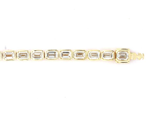 14 kt geelgouden armband met 4,91 laboratorium gekweekte diamant - afbeelding 8 van  9