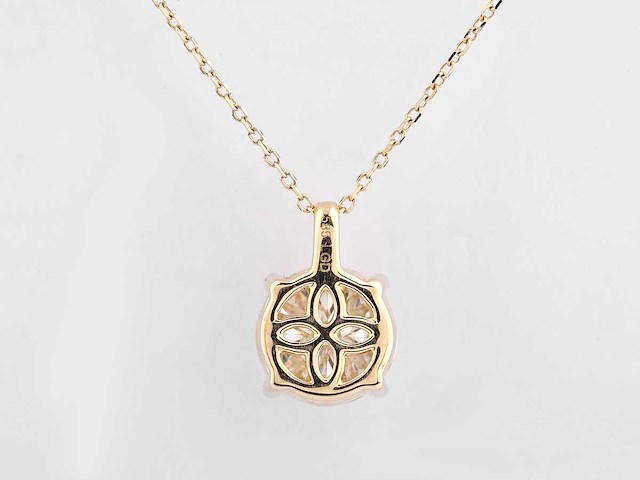 14 kt geelgouden hanger met 2 kt lab gekweekte diamant - afbeelding 5 van  8