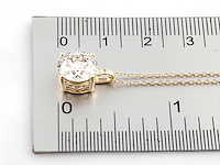 14 kt geelgouden hanger met 2 kt lab gekweekte diamant - afbeelding 6 van  8