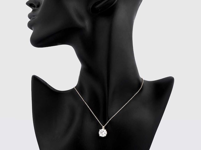 14 kt geelgouden hanger met 2 kt lab gekweekte diamant - afbeelding 8 van  8