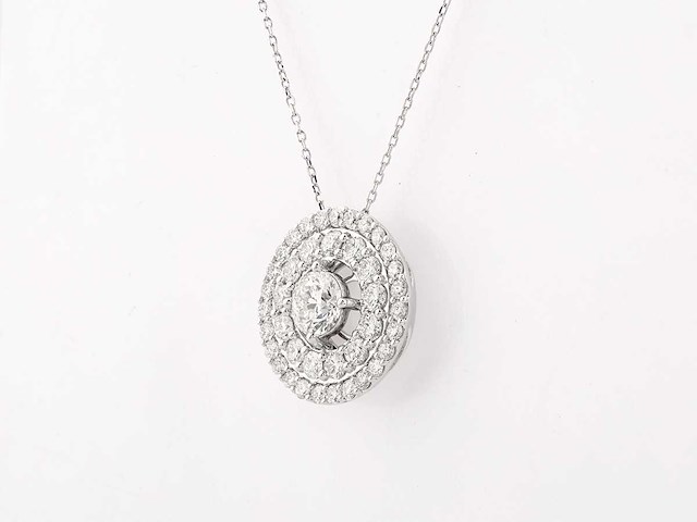 14 kt geelgouden ketting met hanger met 2,57 ct in het laboratorium gekweekte diamant - afbeelding 4 van  8