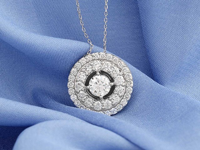 14 kt geelgouden ketting met hanger van 2,57 cts laboratoriumgekweekte diamant - afbeelding 7 van  8