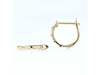 14 kt geelgouden oorbel met natuurlijke diamant - afbeelding 5 van  6