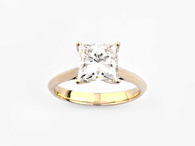 14 kt geelgouden ring 2,86 cts met laboratoriumgekweekte diamant - afbeelding 1 van  8