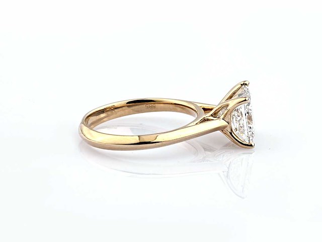 14 kt geelgouden ring 2,86 cts met laboratoriumgekweekte diamant - afbeelding 3 van  8