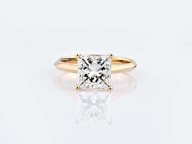 14 kt geelgouden ring 2,86 cts met laboratoriumgekweekte diamant - afbeelding 8 van  8