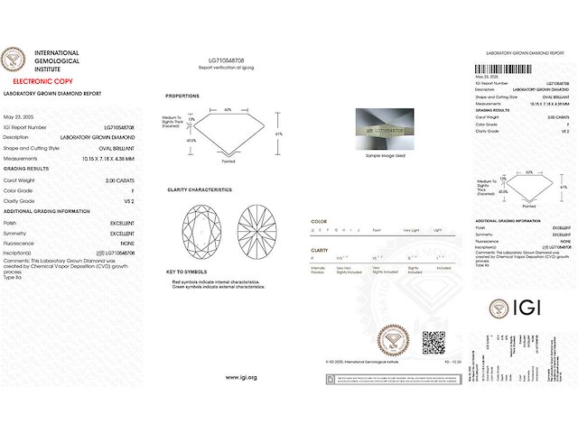 14 kt geelgouden ring met 2.0 cts lab grown diamant (maat-eu-54) - afbeelding 2 van  7