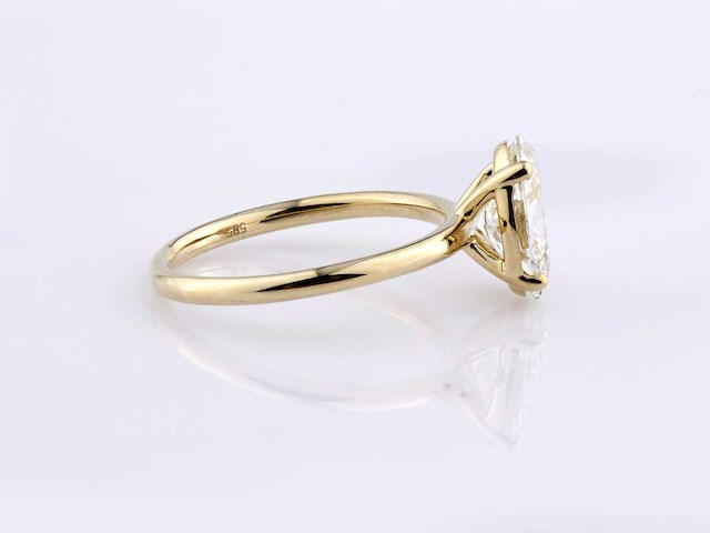 14 kt geelgouden ring met 2.0 cts lab grown diamant (maat-eu-54) - afbeelding 4 van  7