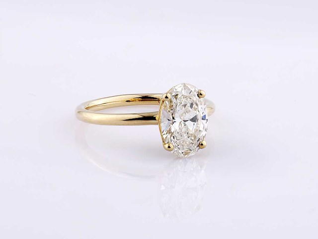 14 kt geelgouden ring met 2.0 cts lab grown diamant (maat-eu-54) - afbeelding 7 van  7