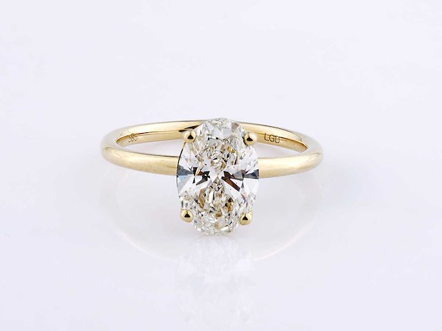 14 kt geelgouden ring met 2.0 cts lab grown diamant (maat-eu-55) - afbeelding 1 van  7