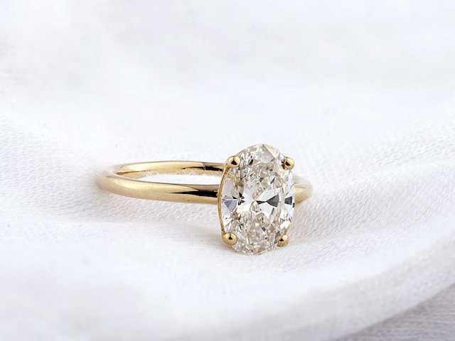 14 kt geelgouden ring met 2.0 cts lab grown diamant (maat-eu-55) - afbeelding 6 van  7