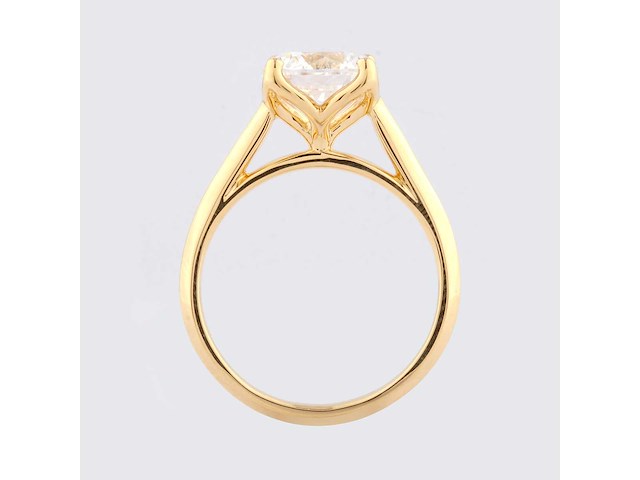 14 kt geelgouden ring met 2.0cts lab gekweekte diamant (maat-eu-54) - afbeelding 2 van  11