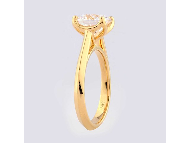 14 kt geelgouden ring met 2.0cts lab gekweekte diamant (maat-eu-54) - afbeelding 3 van  11