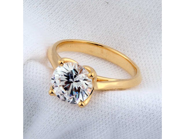 14 kt geelgouden ring met 2.0cts lab gekweekte diamant (maat-eu-54) - afbeelding 6 van  11