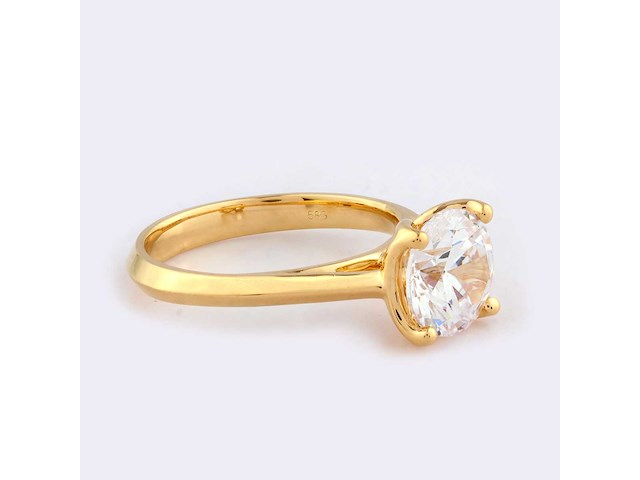 14 kt geelgouden ring met 2.0cts lab gekweekte diamant (maat-eu-54) - afbeelding 7 van  11