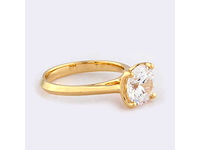 14 kt geelgouden ring met 2.0cts lab gekweekte diamant (maat-eu-54) - afbeelding 7 van  11