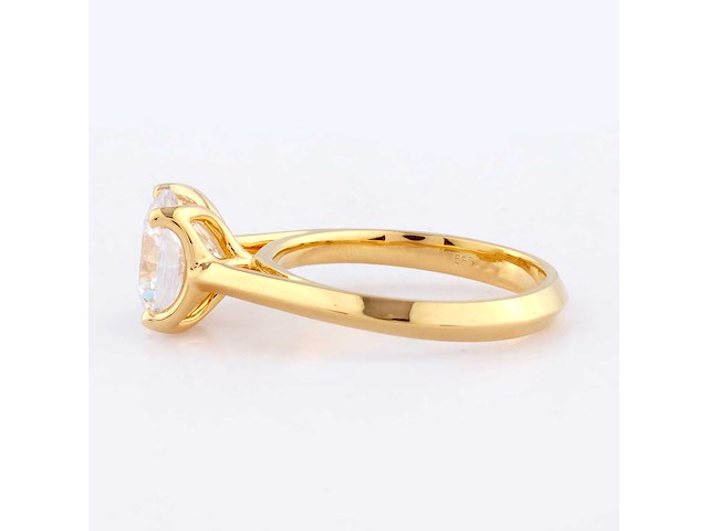 14 kt geelgouden ring met 2.0cts lab gekweekte diamant (maat-eu-54) - afbeelding 9 van  11