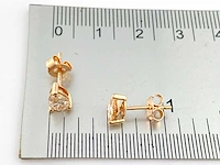 14 kt pink gold earrings with 0.98 cts pink fancy coloured lab grown diamond - afbeelding 5 van  7