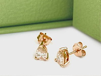 14 kt rosé gouden oorbellen met 0.98 cts roze fancy gekleurde lab grown diamond - afbeelding 7 van  7