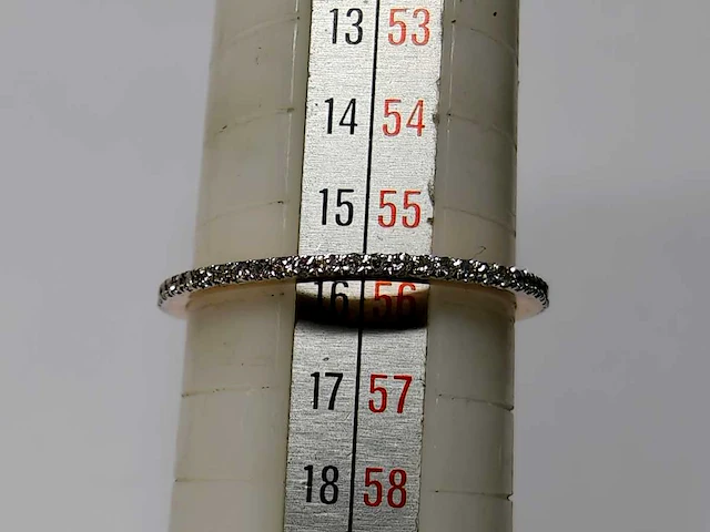 14 kt roségouden ring met full eternity diamond - afbeelding 2 van  6
