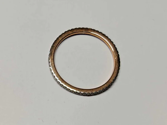14 kt roségouden ring met full eternity diamond - afbeelding 3 van  6