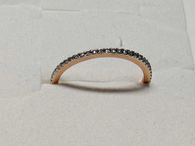 14 kt roségouden ring met volledige eeuwigheidsdiamant - afbeelding 2 van  6