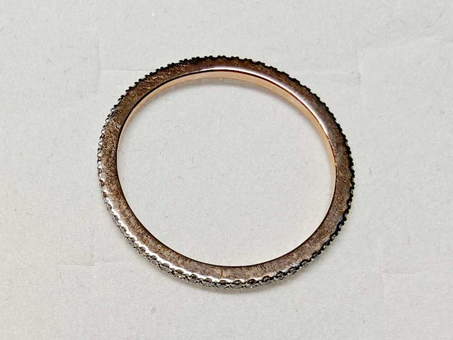 14 kt roségouden ring met volledige eeuwigheidsdiamant - afbeelding 4 van  6