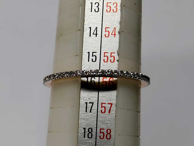 14 kt roségouden ring met volledige eeuwigheidsdiamant - afbeelding 5 van  6