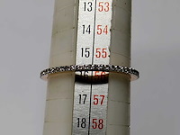 14 kt roségouden ring met volledige eeuwigheidsdiamant - afbeelding 5 van  6