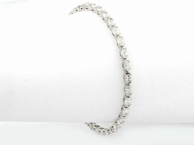 14 kt white gold bracelet with 5.03 lab grown diamond - afbeelding 8 van  9