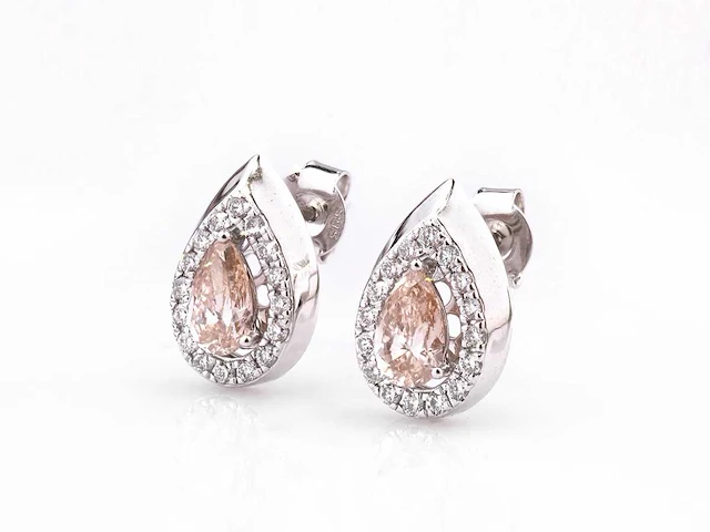 14 kt white gold earring with 1.39 cts lab grown diamond - afbeelding 2 van  7