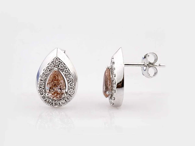 14 kt white gold earring with 1.39 cts lab grown diamond - afbeelding 3 van  7