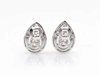 14 kt white gold earring with 1.39 cts lab grown diamond - afbeelding 4 van  7