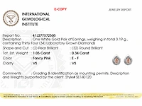 14 kt white gold earring with 1.39 cts lab grown diamond - afbeelding 7 van  7