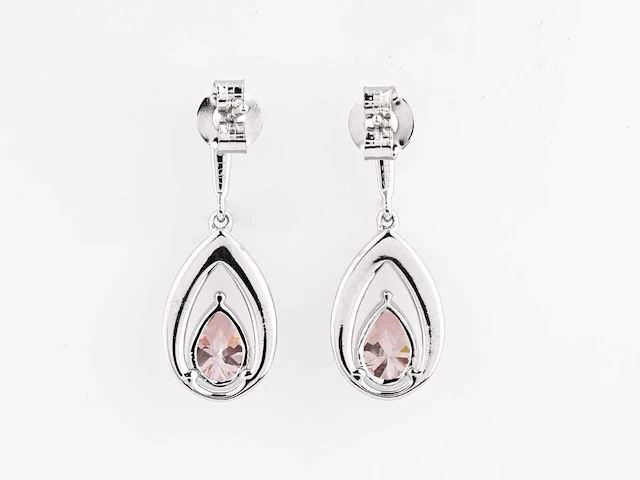14 kt white gold earring with 1.90 cts lab grown diamond - afbeelding 3 van  7