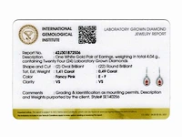 14 kt white gold earring with 1.90 cts lab grown diamond - afbeelding 6 van  7