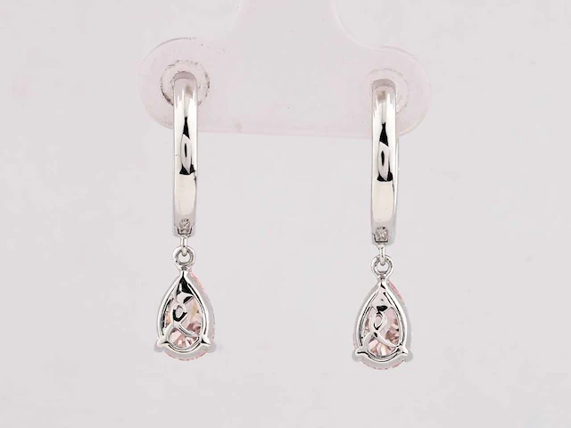 14 kt white gold earring with 1.98 cts lab grown diamond - afbeelding 2 van  8