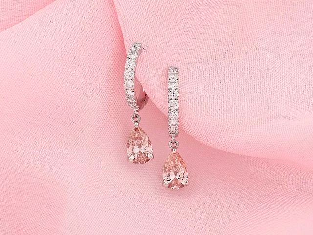 14 kt white gold earring with 1.98 cts lab grown diamond - afbeelding 5 van  8