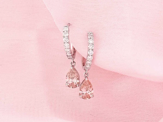 14 kt white gold earring with 1.98 cts lab grown diamond - afbeelding 6 van  8