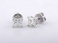 14 kt white gold earring with 2.0 cts lab grown diamond - afbeelding 2 van  6