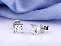 14 kt white gold earring with 2.0 cts lab grown diamond - afbeelding 5 van  6