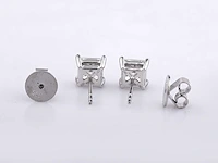 14 kt white gold earring with 2.0 cts lab grown diamond - afbeelding 4 van  6