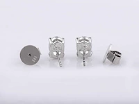 14 kt white gold earring with 2.0 cts oval cut lab grown diamond - afbeelding 5 van  6