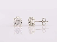 14 kt white gold earring with 2.09cts lab grown diamond - afbeelding 1 van  7