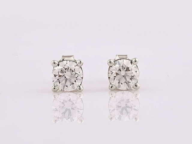 14 kt white gold earring with 2.09cts lab grown diamond - afbeelding 2 van  7
