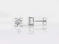 14 kt white gold earring with 2.5 cts lab grown diamond - afbeelding 1 van  9