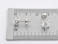 14 kt white gold earring with 2.5 cts lab grown diamond - afbeelding 4 van  9