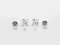 14 kt white gold earring with 2.5 cts lab grown diamond - afbeelding 7 van  9
