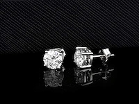 14 kt white gold earring with 2.5 cts lab grown diamond - afbeelding 8 van  9