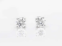 14 kt white gold earring with 2.5 cts lab grown diamond - afbeelding 9 van  9